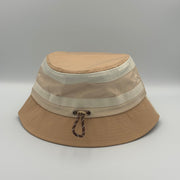 Halo'd tan bucket hat