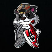 Halo'd Apparel Panda mascot "Kicks".