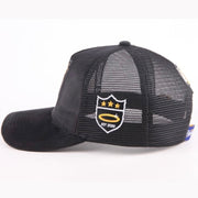 Halo'd "Focused" Emoticon Trucker hat (Black)